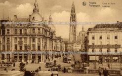 Канал в Сукре. Антверпен. Бельгия. Старая поздравительная почтовая открытка начала двадцатого века