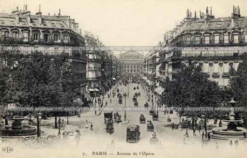 Вид на улицу de l’Opera (Опера) и театр Г