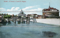 Замок Ангела на реке Тибр в Риме. Ит