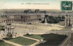 Вид на Лувр. Старая поздравительная почтовая открытка начала двадцатого века.